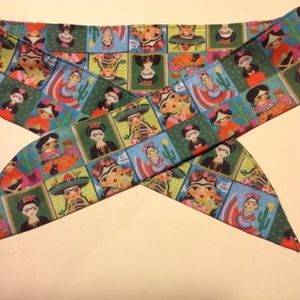 Mexican Chica Cartoon Headband, Retro Tie Up